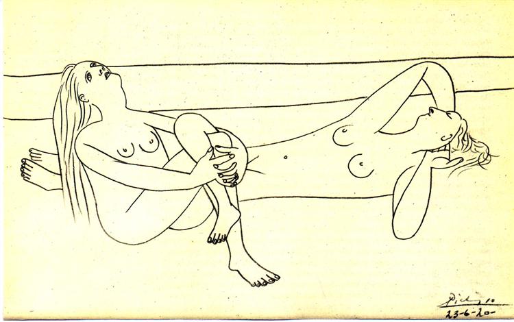 Pablo Picasso Classical Oil Paintings Nudes In Reverie